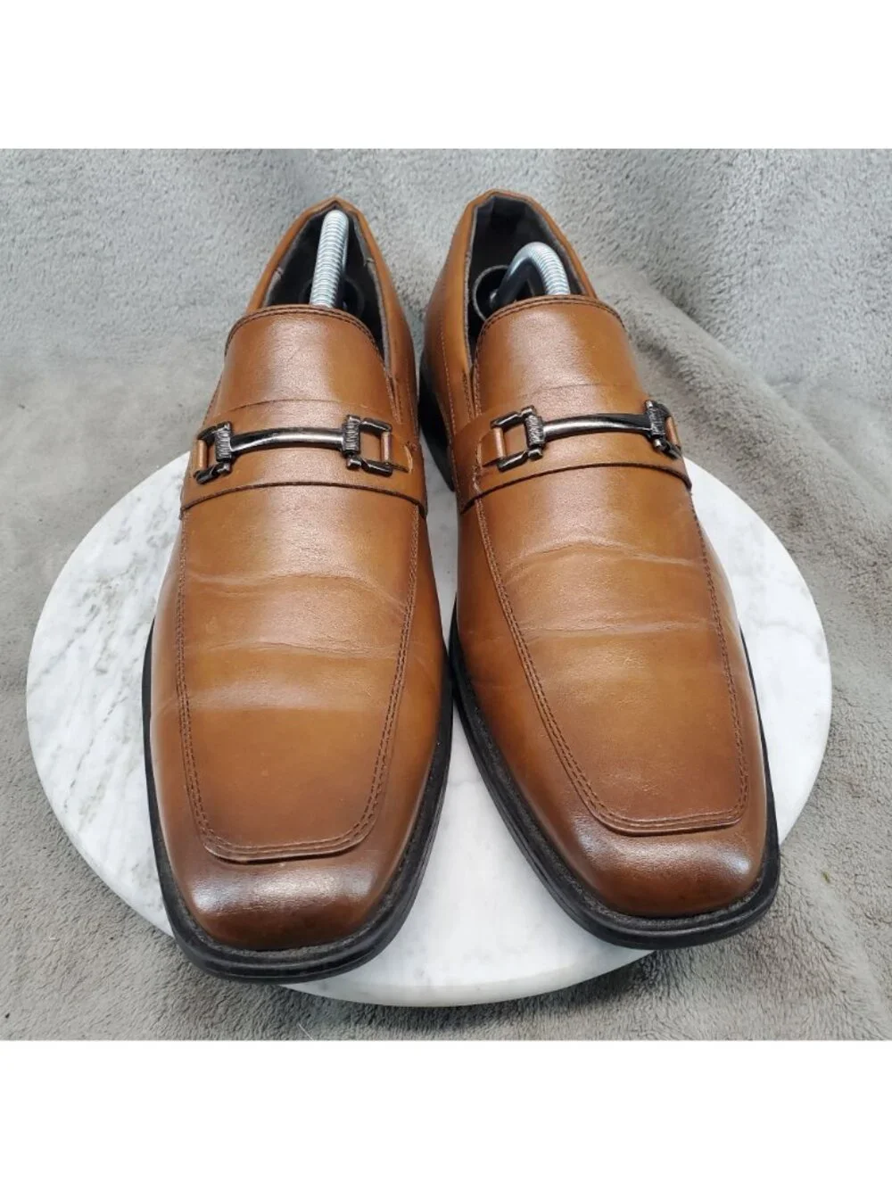 Bonafini Shoes Mens Size 10.5 Brown Leather Classic Slip On Loafer *Read*